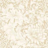 Hoopla Chrysanthemum Flax Matt Wallpaper Sample