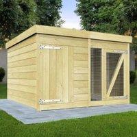 DIY Sheds Timber Dog Kennel And Run 6 x 6ft