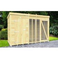 DIY Sheds Timber Dog Kennel And Run (Full Height) 10 x 4ft