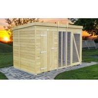 DIY Sheds Timber Dog Kennel And Run (Full Height) 10 x 6ft