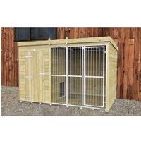 DIY Sheds Timber Dog Kennel And Run (Full Height With Bars) 10 x 6ft