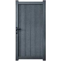 Readymade Anthracite Grey Vertical Composite Infill with Aluminium Frame Pedestrian Gate - 1000 x 1800mm