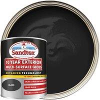 Sandtex 10 Year Multisurface Gloss - Black 750ml