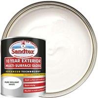 Sandtex 10 Year Multisurface Gloss - Brilliant White 750ml