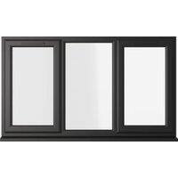 Crystal uPVC Black Left and Right Hand Side Hung Clear Double Glazed Fixed Light Window - 1770 x 1040mm