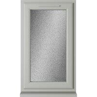 Crystal uPVC Agate Grey Left Hand Side Hung Obscure Double Glazed Window - 610 x 1190mm