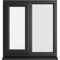 Crystal uPVC Black Left Hand Side Hung Next to a Fixed Light Clear Double Glazed Window - 905 x 965mm