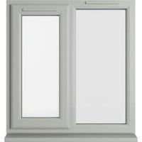 Crystal uPVC Agate Grey Left Hand Side Hung Next to a Fixed Light Clear Double Glazed Window - 905 x 965mm