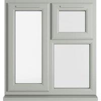 Crystal uPVC Agate Grey Left Hand Side Hung Next to a Top Opener Over a Fixed Light Clear Double Glazed Window - 905 x 965mm