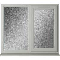 Crystal uPVC Agate Grey Right Hand Side Hung Next to a Fixed Light Obscure Double Glazed Window - 1190 x 965mm