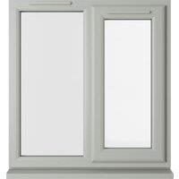 Crystal uPVC Agate Grey Right Hand Side Hung Next to a Fixed Light Clear Double Glazed Window - 905 x 965mm