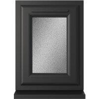 Crystal uPVC Black Top Opener Obscure Double Glazed Window - 440 x 610mm