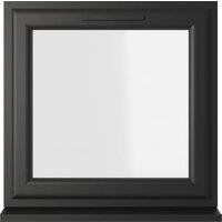 Crystal uPVC Black Top Opener Clear Double Glazed Window - 820 x 820mm