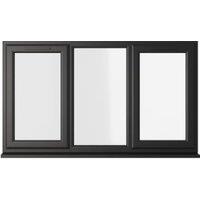 Crystal uPVC Black Left and Right Hand Side Hung Fixed Centre Clear Triple Glazed Window - 1770 x 1040mm