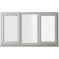 Crystal uPVC Agate Grey Left and Right Hand Side Hung Fixed Centre Clear Triple Glazed Window - 1770 x 965mm