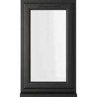 Crystal uPVC Black Left Hand Side Hung Clear Triple Glazed Window - 610 x 1040mm