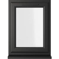 Crystal uPVC Black Right Hand Side Hung Clear Triple Glazed Window - 610 x 965mm