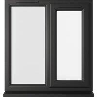 Crystal uPVC Black Right Hand Side Hung Next to a Fixed Light Clear Triple Glazed Window - 905 x 965mm