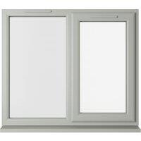 Crystal uPVC Agate Grey Right Hand Side Hung Next to a Fixed Light Clear Triple Glazed Window - 1190 x 1190mm