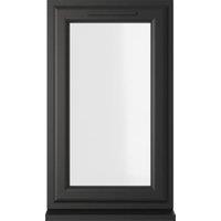 Crystal uPVC Black Top Opener Clear Triple Glazed Window - 610 x 1040mm