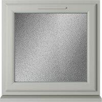 Crystal uPVC Agate Grey Top Opener Obscure Triple Glazed Window - 820 x 820mm