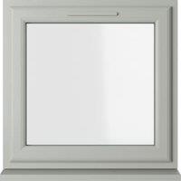 Crystal uPVC Agate Grey Top Opener Clear Triple Glazed Window - 820 x 820mm