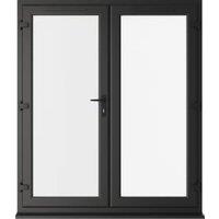 Crystal uPVC Black Left Hand Clear Double Glazed French Door - 1690 x 2055mm