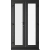 Crystal uPVC Black Left Hand Clear Double Glazed French Door - 1290 x 2090mm
