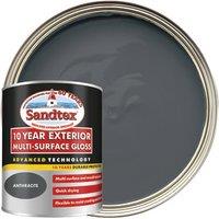Sandtex 10 Year Multisurface Exterior Gloss Paint - Anthracite - 750ml
