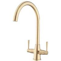 Wickes Toba Mono Mixer Tap -- Brushed Brass