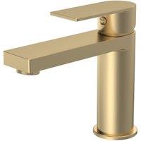 Balterley Celeste Square Mono Basin Mixer Tap & Push Button Waste - Brushed Brass