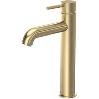 Balterley Aurelia Round Minimalist Tall Mono Basin Mixer Tap - Brushed Brass