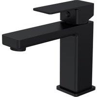 Balterley Opus Square Mono Basin Mixer Bathroom Sink Tap & Push Button Waste - Matt Black
