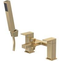 Balterley Opus Square Bath Shower Mixer Tap with Shower Kit - Brushed Brass