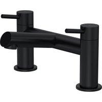 Balterley Nova Minimalist Round Deck Mounted Bath Filler Tap - Matt Black