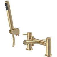 Balterley Nova Minimalist Round Bath Shower Mixer Tap with Shower Kit - Brushed Brass