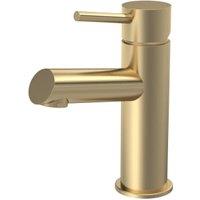 Balterley Nova Minimalist Round Mono Basin Mixer Tap & Push Button Waste - Brushed Brass