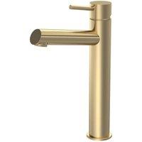 Balterley Nova Minimalist Round Tall Mono Basin Mixer Tap - Brushed Brass