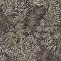 Superfresco Easy Scattered Leaves Charcoal Wallpaper - 10m