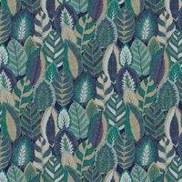 Sublime Arty Leaves Blue Wallpaper - 10m