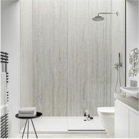 Multipanel Contemporary Jupiter Silver Hydrolock Tongue & Groove Shower Panel - 2400 x 1200 x 11mm