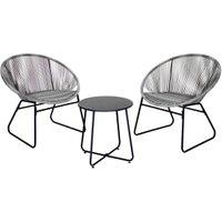 Charles Bentley Grey Zanzibar Tea for Two Bistro Set