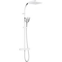 Bristan Quadrato Safe Touch Thermostatic Rigid Riser Bar Mixer Shower Pack - Chrome