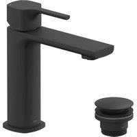 Nexa By VADO Veva Mono Basin Mixer, 5 l/min Flow Regulator with Universal Basin Waste - Matt Black