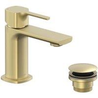 Nexa By VADO Veva Mini Mono Basin Mixer with Universal Basin Waste - Brushed Brass