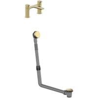 Nexa By VADO Veva Deck Mounted Bath Filler with Bath Waste Overflow - Brushed Brass
