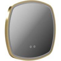 Nexa By VADO Veva Brushed Brass Square LED Bathroom Mirror with Demister - 500mm