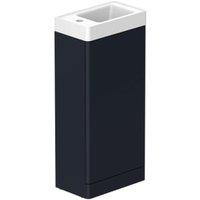 Nexa By VADO Veva Midnight Blue Freestanding Cloakroom Vanity Unit & Left Hand Mineral Cast Basin - 400mm