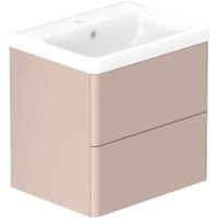 Nexa By VADO Veva Sunset Pink Wall Hung Vanity Unit & Ceramic Basin - 600mm
