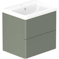 Nexa By VADO Veva Dawn Green Wall Hung Vanity Unit & Ceramic Basin - 600mm